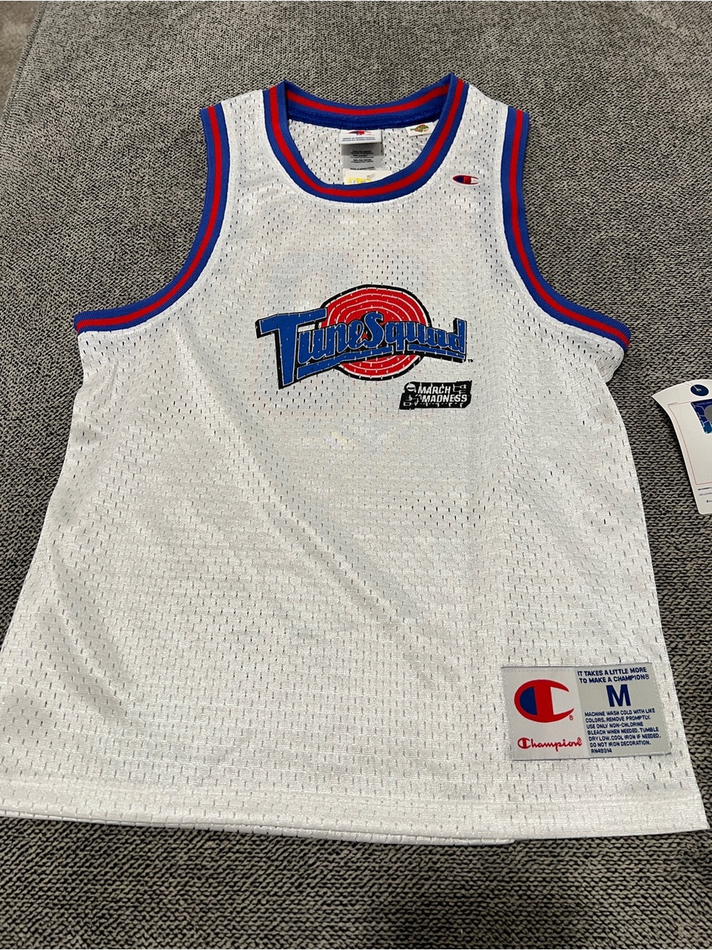 ON SALE!!! Champion Tune Squad White Basketball Jersey - Retro Space Jam Style